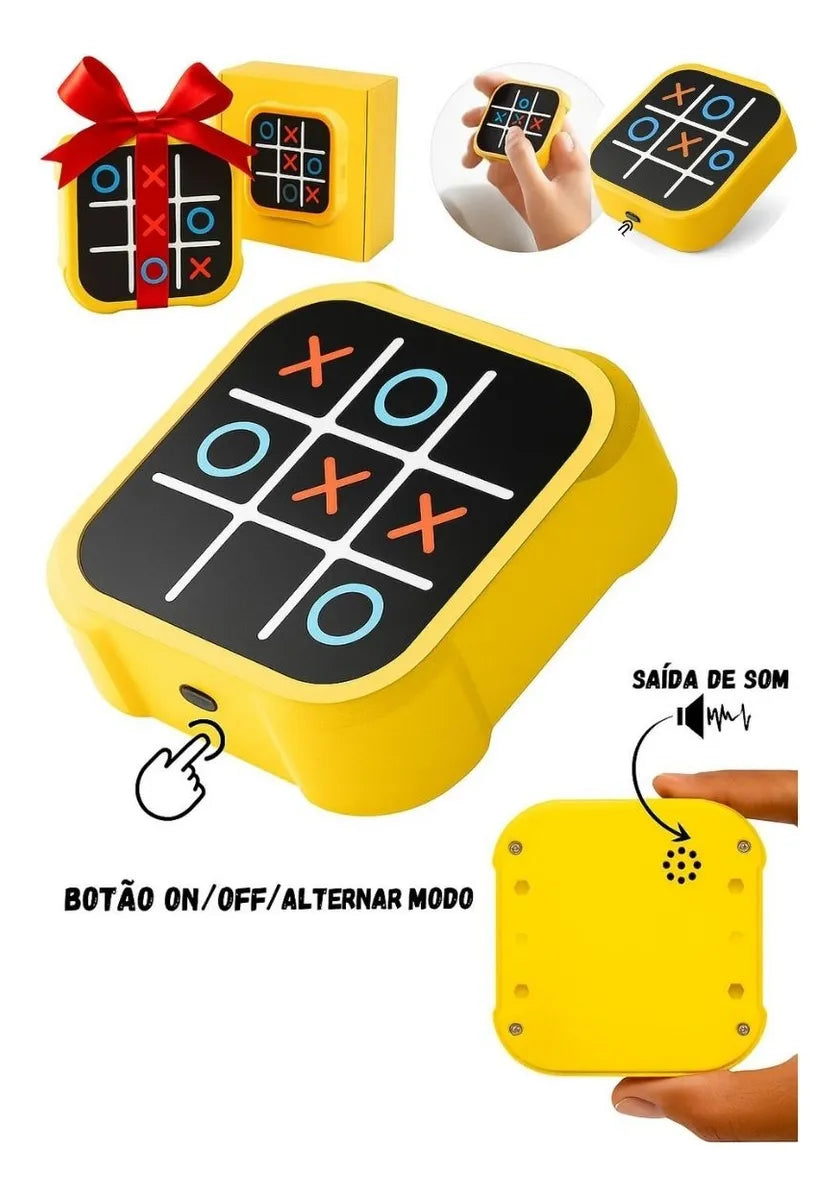 PROMOÇÃO - Tic Tac Toe - Jogo da Velha Eletrônico 3 em 1 – Diversão Inteligente para Crianças e Adultos!
