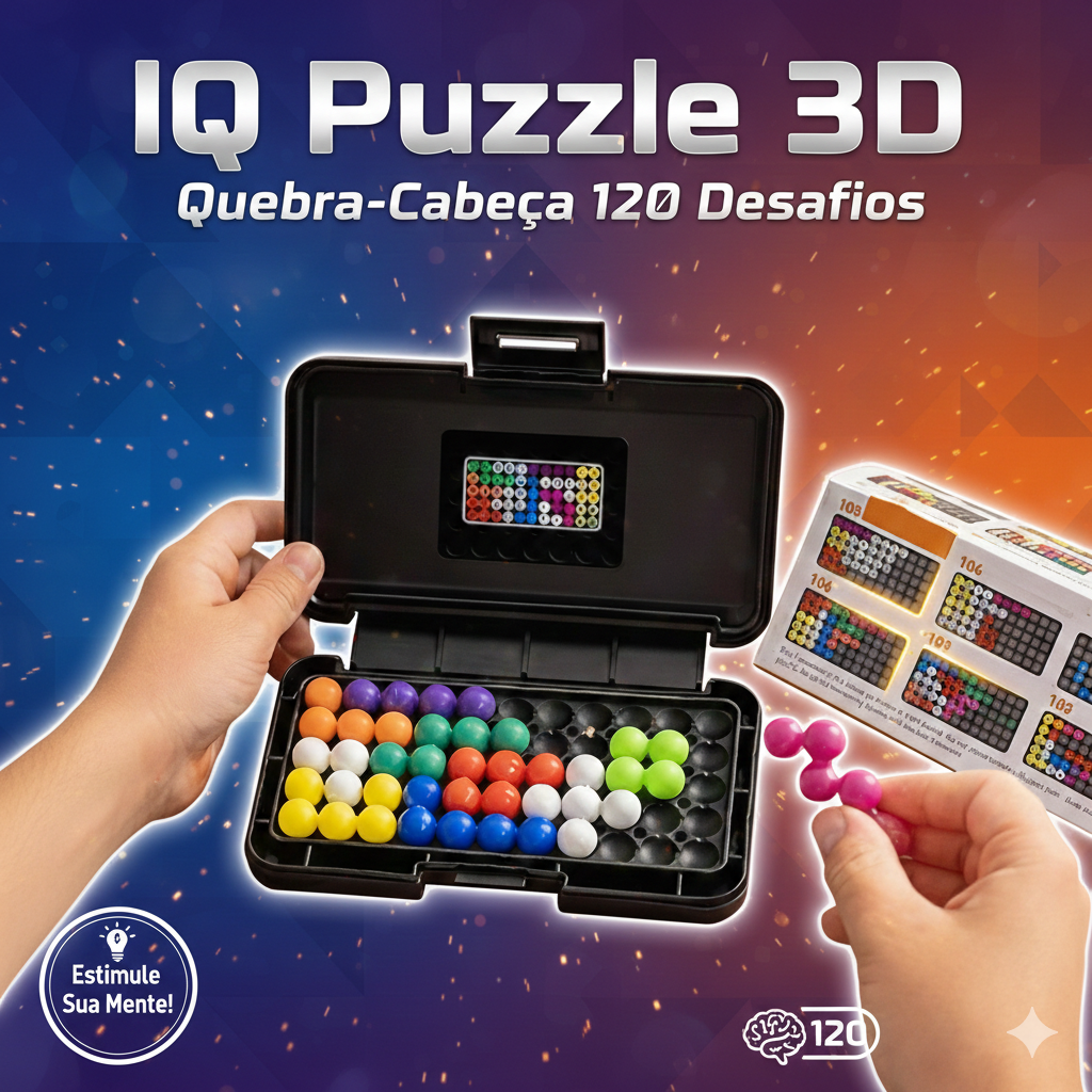 IQ Puzzle 3D – Quebra-Cabeça 120 Desafios Para Adultos e Crianças